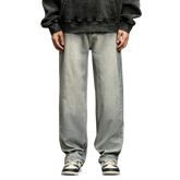 Jean droit délavé pour homme de grande taille